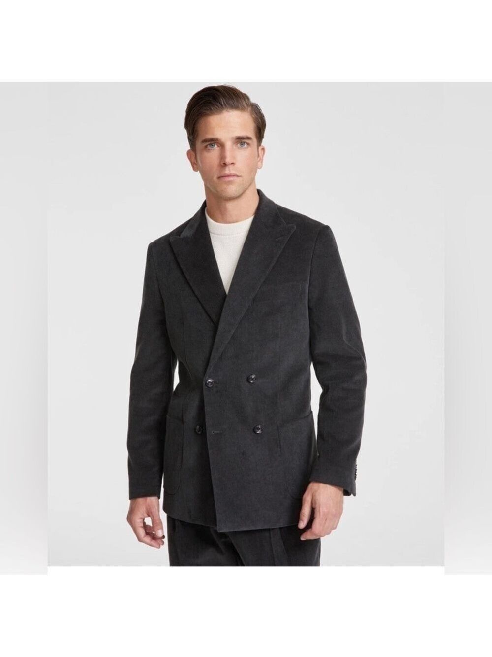 Tommy Hilfiger Mens Modern fit Double Breasted Corduroy Suit Jacket Blazer NWT